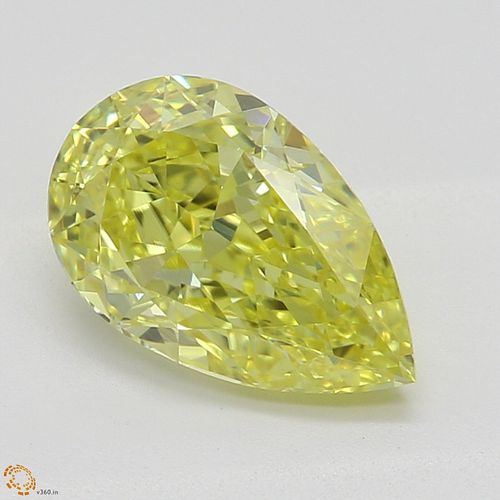 1.01 ct, Natural Fancy Intense Yellow Even Color, VVS2, Pear cut Diamond (GIA Graded), Appraised Value: $30,600 