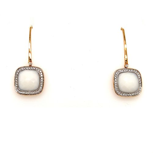 18k Diamond White Acrylic Drop EarringsÂ 