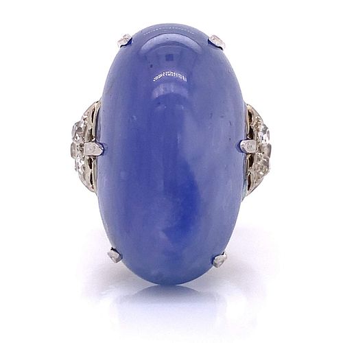 Antique 48.39 Ct. Star Sapphire and Diamond Ring