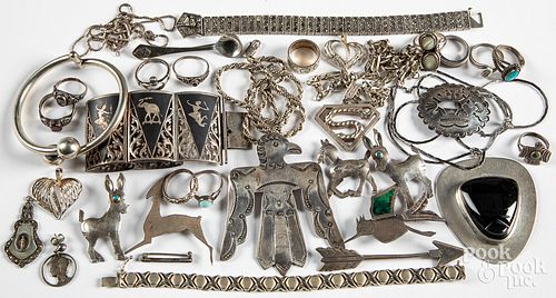 Silver jewelry, to include Native American pieces