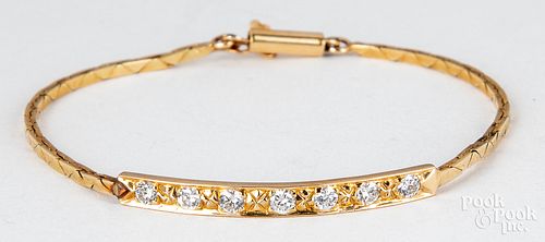 24K gold and diamond bracelet