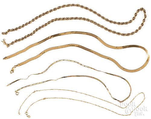 Group of 14K gold necklaces