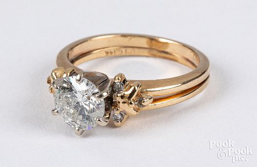 14K gold and diamond ring