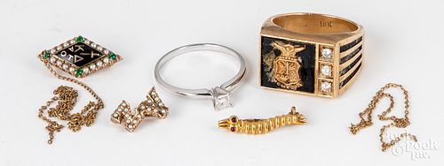 Group of 10K gold jewelry