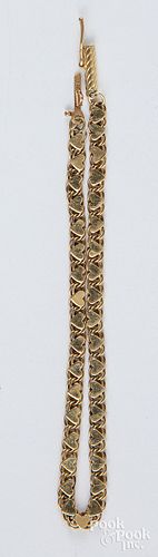 14K gold heart bracelet