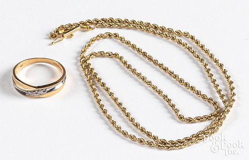 10K gold necklace and ring