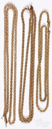Three 10K gold necklaces