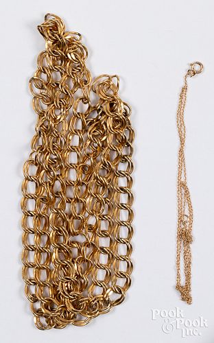 Two 10K gold chains