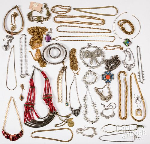 Collection of costume necklaces.