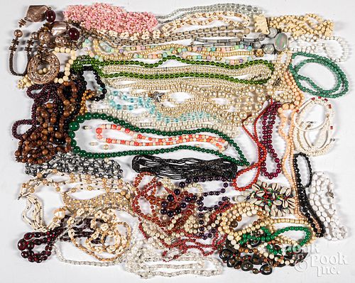 Collection of beaded necklaces.