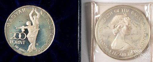 1973 Bahamas silver coin, a Lake Placid coin