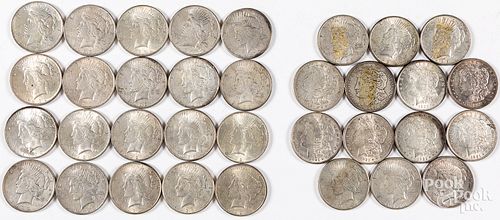 Thirty-four silver dollars
