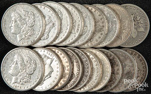 Nineteen Morgan silver dollars