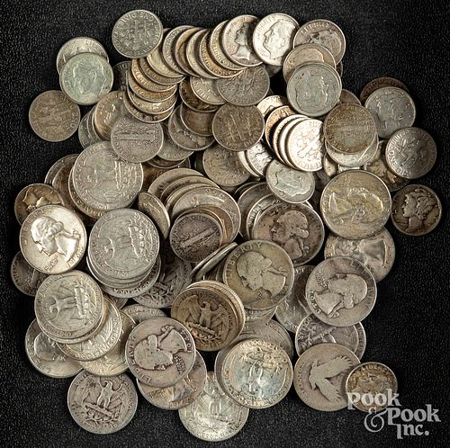 Silver quarters and dimes, 16.5 ozt.