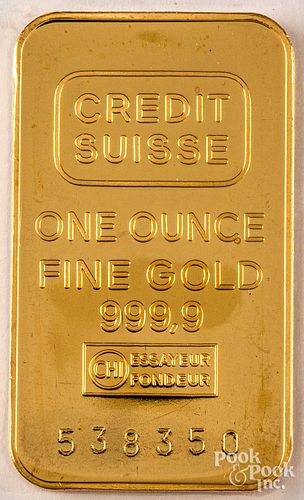 Fine Credit Suisse gold bar
