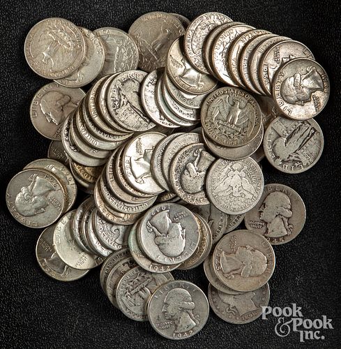 Group of silver quarters, 15.1ozt.