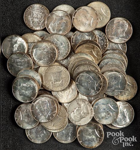 Group of silver dollars