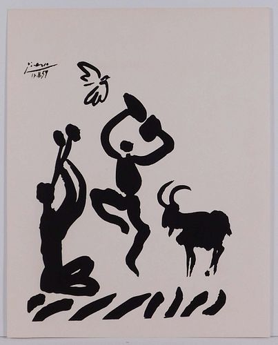 After Pablo Picasso: Goat, Flute, Dance