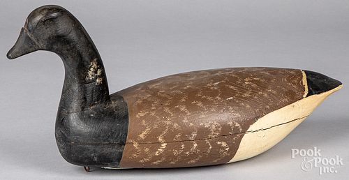 Carved and painted brant duck decoy