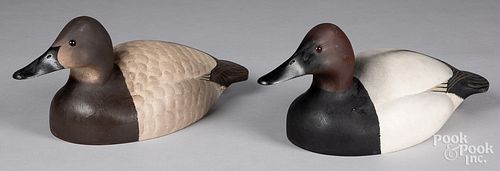 William H. Cranmer pair of canvasback duck decoys