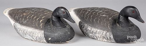 Two carved and painted brant duck decoys