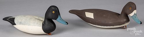 Pair of Hurley Conklin bluebill duck decoys