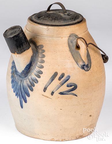 Stoneware 1 1/2 gallon batter jug, 19th c.