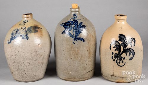 Three stoneware jugs, 19th c.