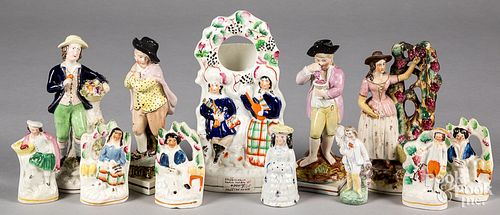 Group of Staffordshire figures