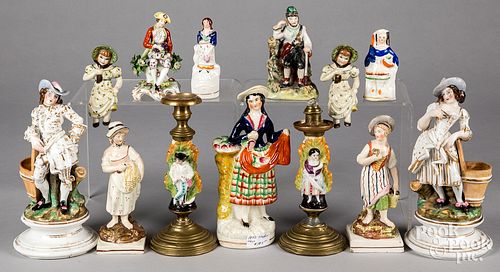 Group of Staffordshire figures