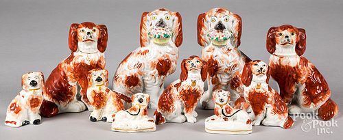 Group of Staffordshire spaniels