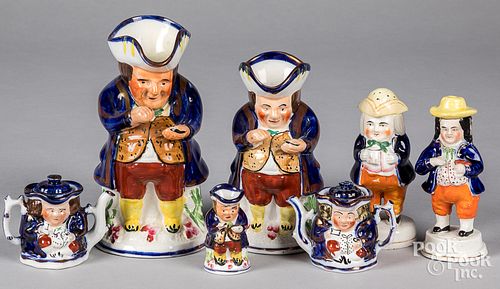 Group of Staffordshire toby figures