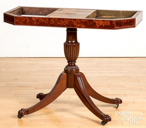 Federal mahogany card table base, ca. 1810