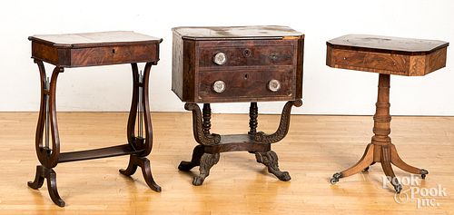 Three Federal mahogany stands, early 19th c.