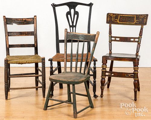 Four assorted painted chairs, 18th/19th c.