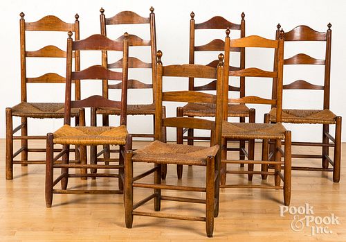 Seven Pennsylvania and New Jersey side chairs