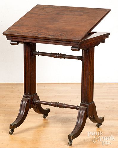 Classical mahogany adjustable top reading stand