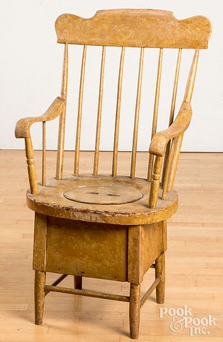 Painted highback potty chair, 19th c.