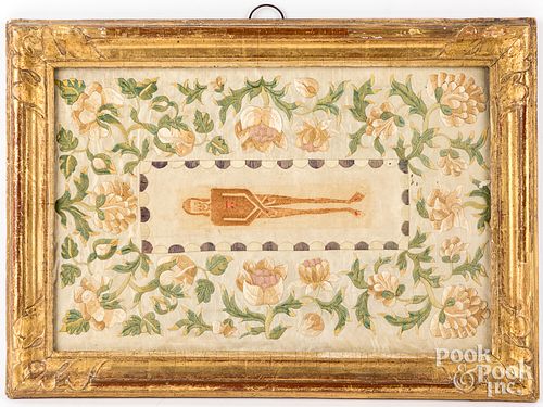 Unusual silk embroidery, 19th c.