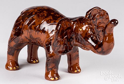 Rare Lester Breininger redware elephant