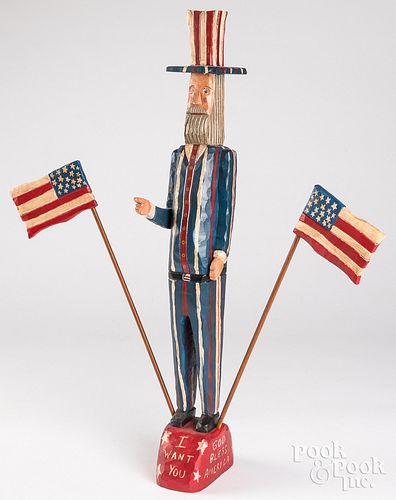Jonathan Bastian carved and painted Uncle Sam