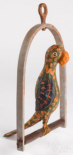 Jonathan Bastian carved and painted parrot