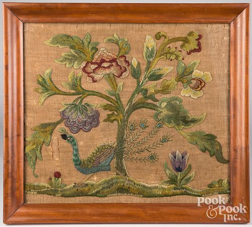Pictorial crewelwork, 19th c.