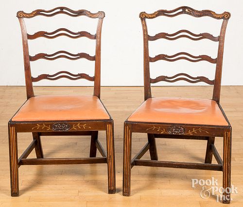 Pair of Hepplewhite mahogany dining chairs