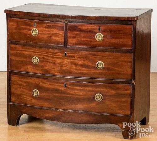 George III mahogany bowfront chest of drawers
