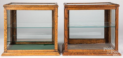 Two oak countertop showcases, early 20th c.