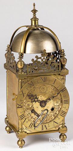 English brass lantern clock, early 20th c.
