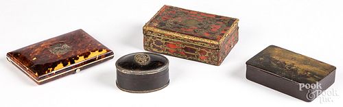 Four assorted snuff boxes