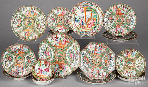 Chinese export porcelain plates and saucers.