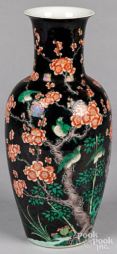 Chinese famille noir porcelain vase